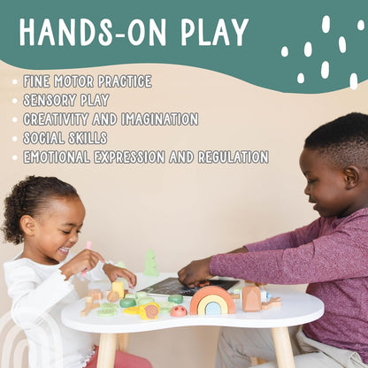 Wooden Forest Sensory Bin: Montessori Toys for Preschool Learning, Open-Ended Play Set