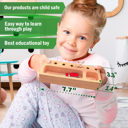 Montessori Toys Screwdriver Board Set - Wooden Montessori Toys for 3 4 5 6 Year Old Kids, Learning Sensory Bin Toys, Waldorf Toys, STEM Toys