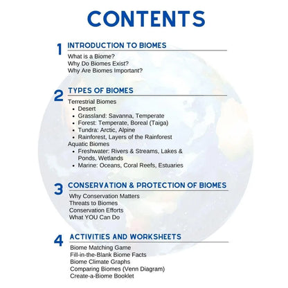 Biomes Unit Study Worksheets, Activities, with Geography and Climate, Plants and Animals Homeschool Science (mega unit!)