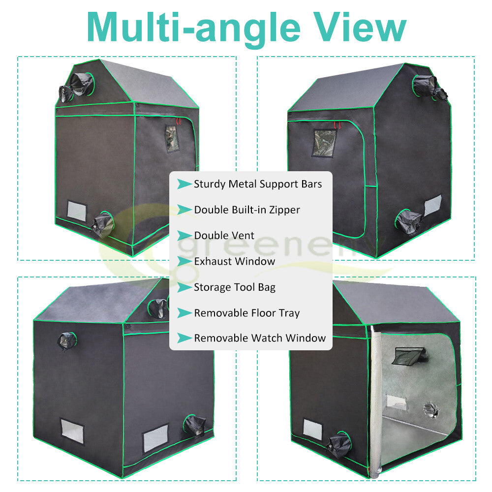 48"x48"x80" Complete Grow Tent Kit w/LED Full Spectrum Grow Light & Fan & Filter
