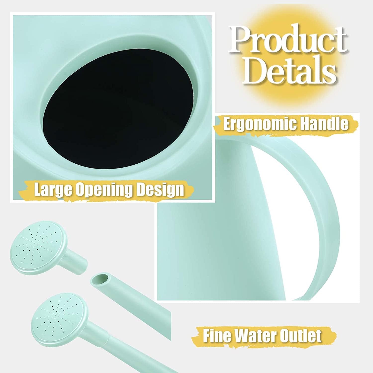 Watering Can for Indoor Plants, Small Watering Cans for House Plant Garden Flower, Long Spout Water Can for Outdoor Watering Plants 1. 8L 1/2 Gallon (Green)
