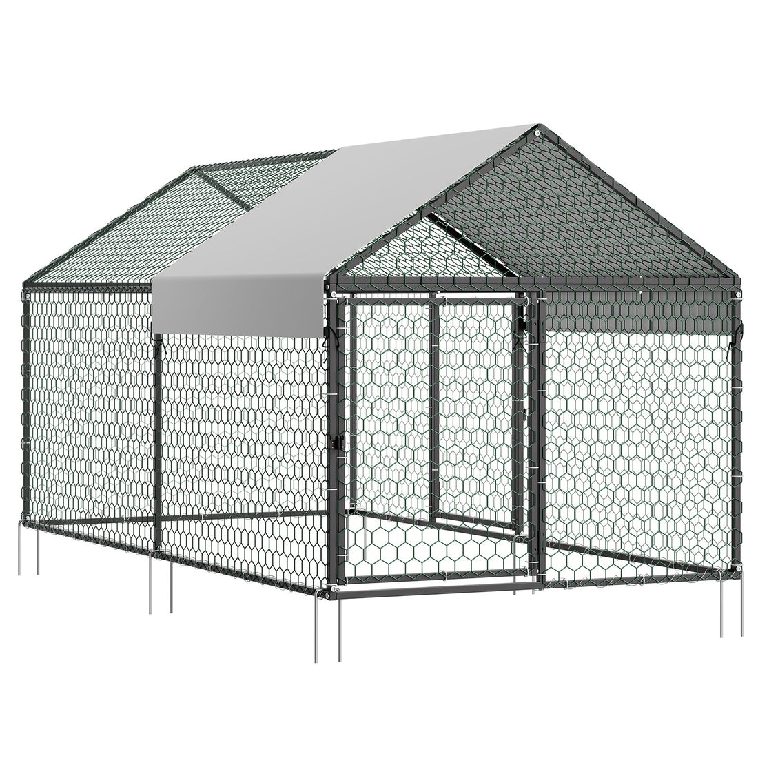 Uimoso Metal Chicken Coop with Cover for 4-6 Chickens3.3x6.