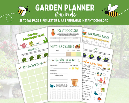 Garden Planner for Kids, Homeschool Gardening Curriculum, Garden Unit Study Plant Unit Study, Garden Worksheet, Garden Journal Printable PDF