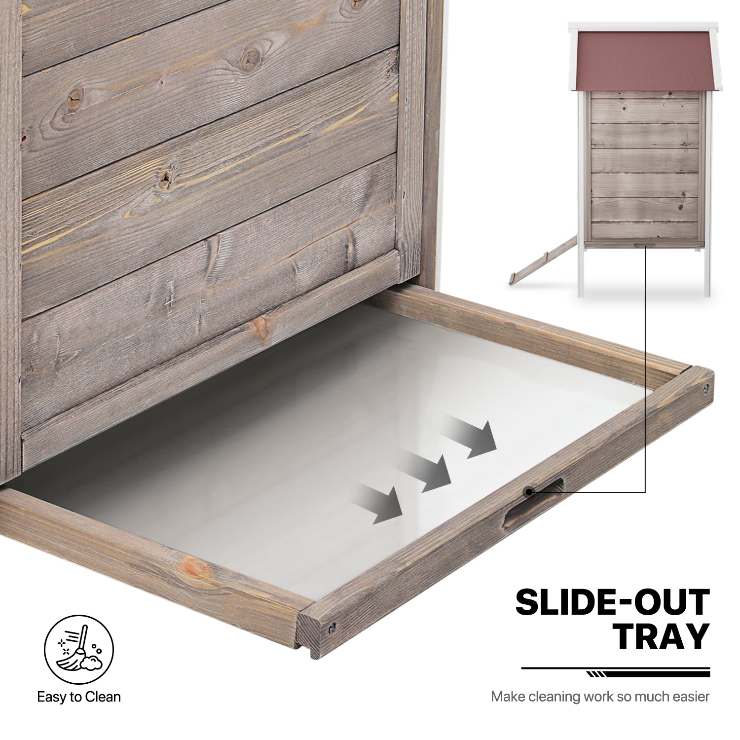 46"Wooden Chicken Coop Cage Hen Rabbit Hutch 2-Tier Poultry Habitat Animal House