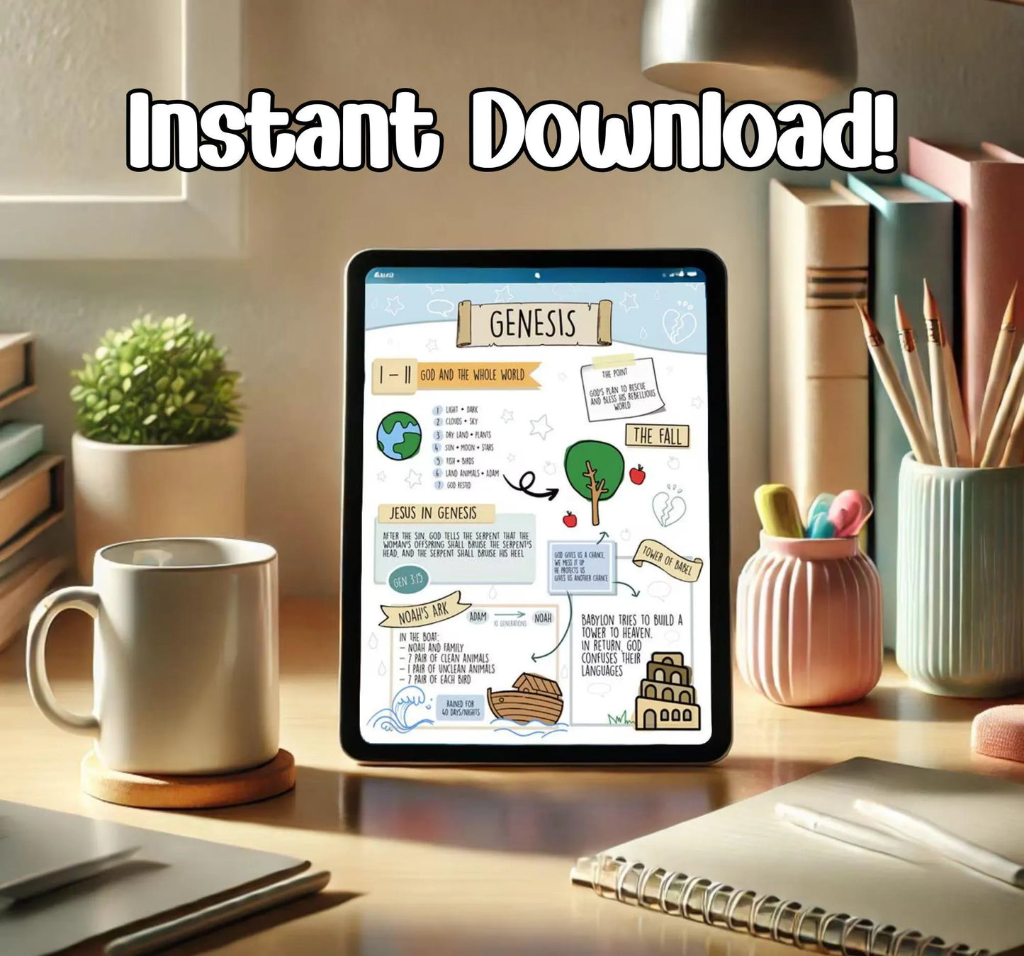 Homeschool Bible Study PDF | Christian Homeschool Curriculum | Bible Learning Pages | Kids Bible Worksheets | Scripture Printables