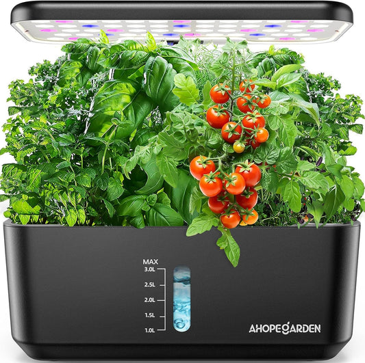 Indoor Garden Hydroponics Growing System: 10 Pods Plant Germination Kit Aeroponic Herb Vegetable Growth Lamp Countertop with LED Grow Light - Hydrophonic Planter Grower Harvest Lettuce