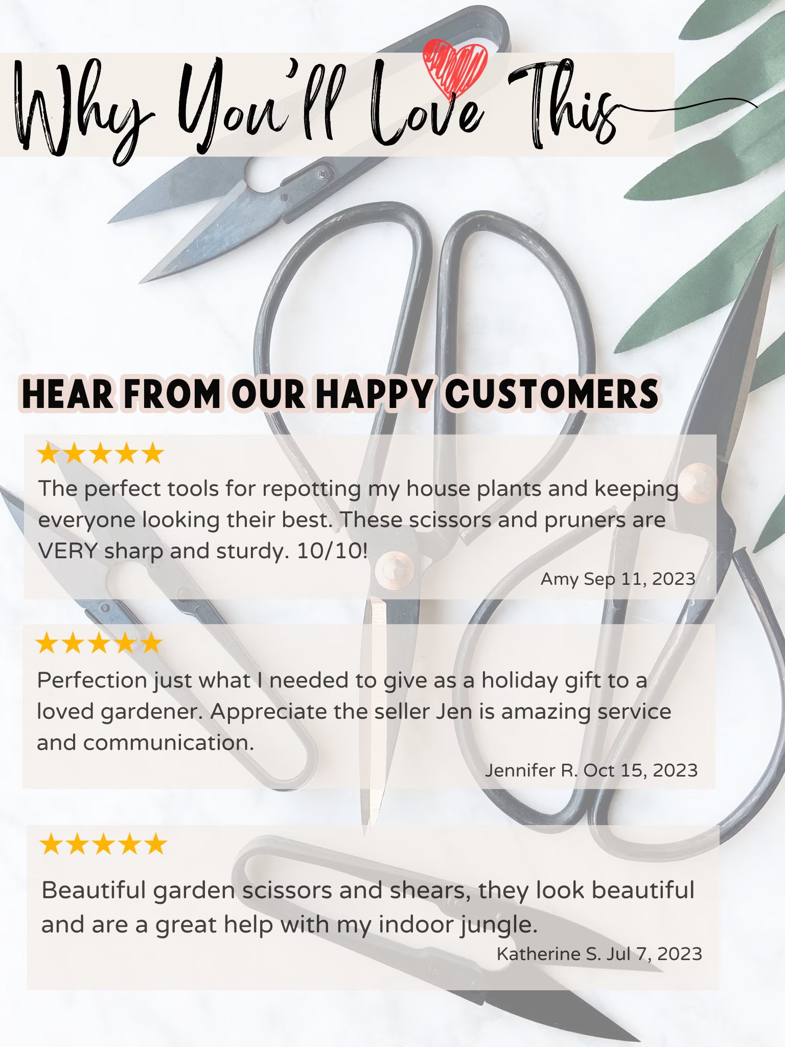 Scissors & Pruners Set | Houseplants and Gardening | A must-have plant tool and accessory for plant lovers | A perfect plant gift | 3 tools