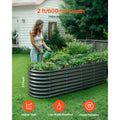 Uimoso Metal Raised Garden Bed Galvanized Planter Box 8x2x2 ft Dark Gray Outdoor