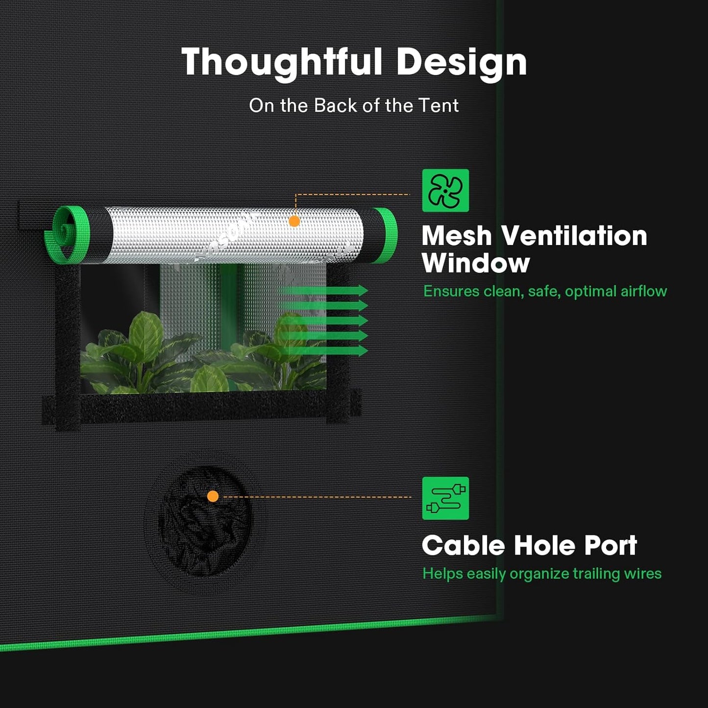 Small Grow Tent for Aerogarden, Hydroponics Growing System, 20”X14”X21” Highly Reflective Mylar Indoor Grow Tent with Sealed Bottom Design, Ventilation Window and Cable Hole Port