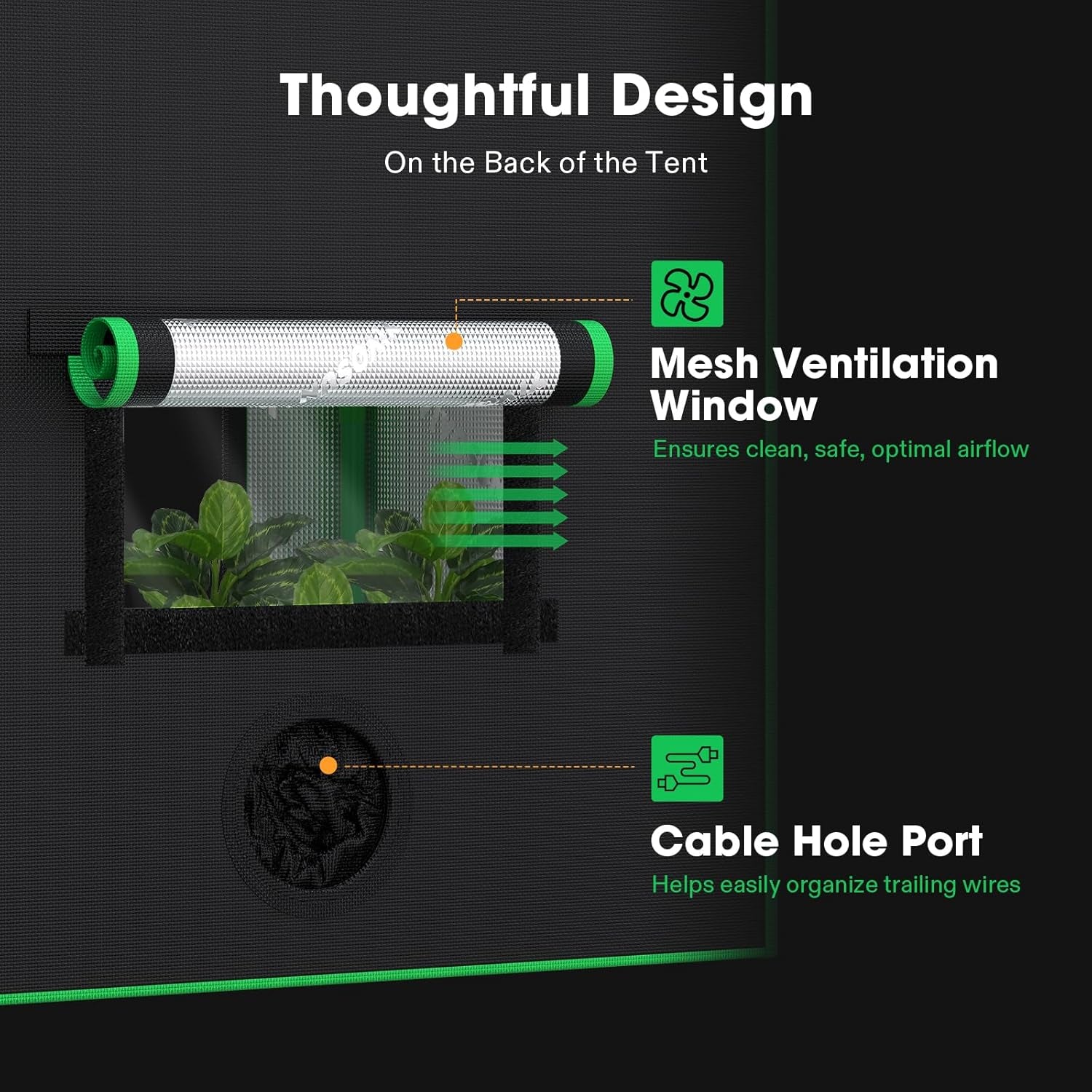 Small Grow Tent for Aerogarden, Hydroponics Growing System, 20”X14”X21” Highly Reflective Mylar Indoor Grow Tent with Sealed Bottom Design, Ventilation Window and Cable Hole Port