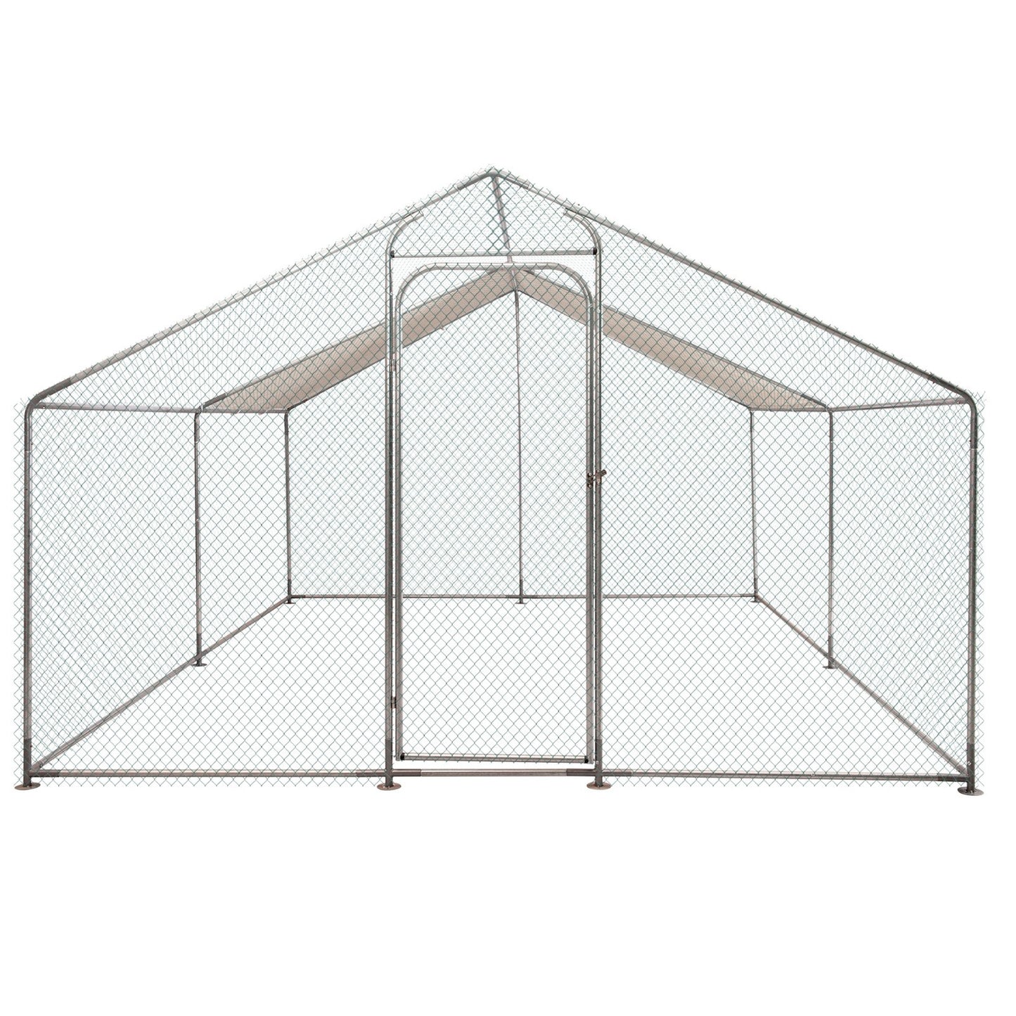 Large Metal Chicken Coop,Walk-in Hen House w/Cover,Poultr