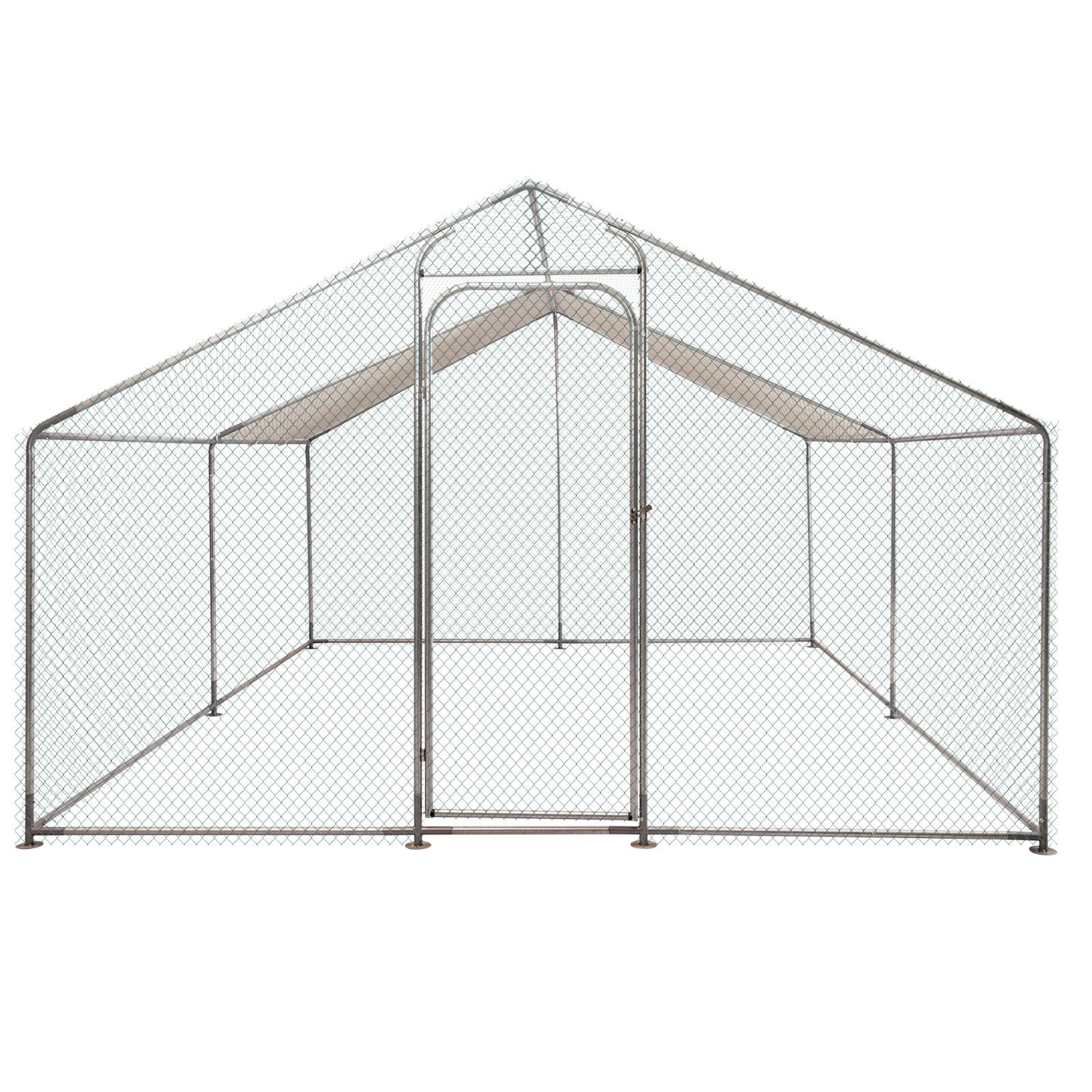Large Metal Chicken Coop,Walk-in Hen House w/Cover,Poultr