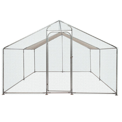 Large Metal Chicken Coop,Walk-in Hen House w/Cover,Poultr