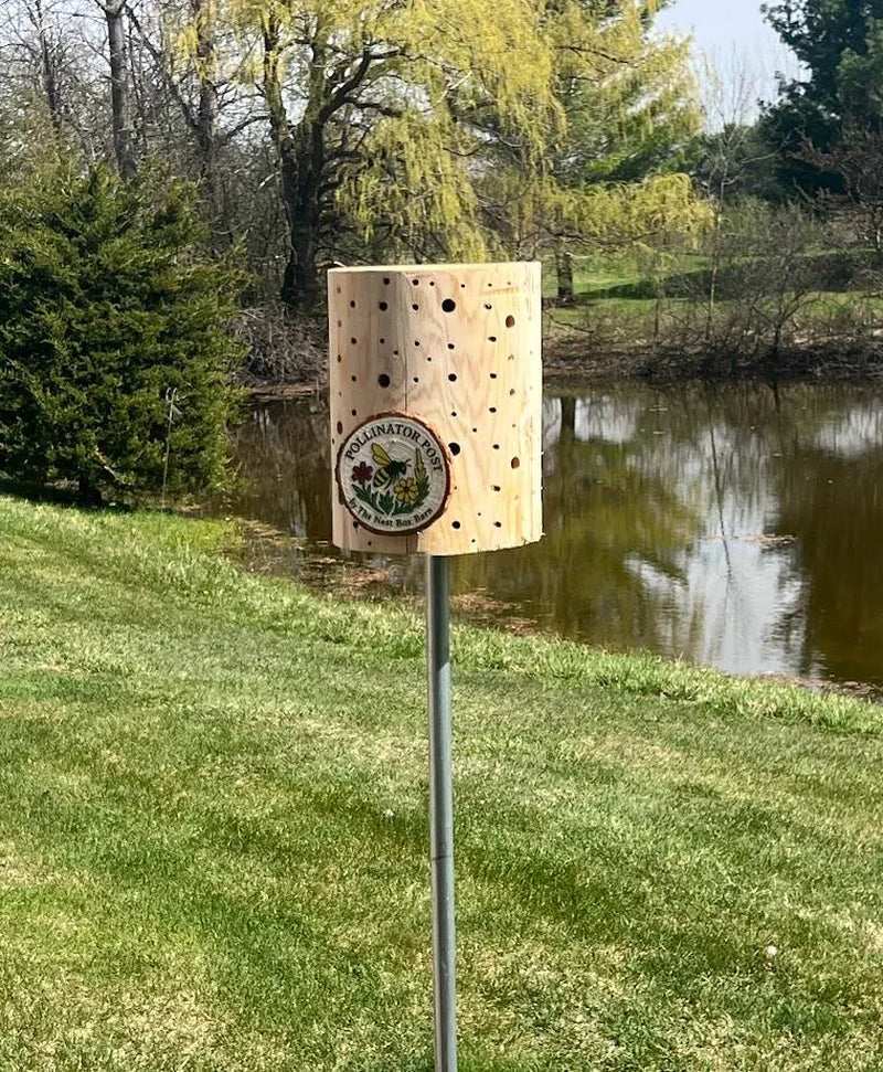 Solitary Bee Hotel – Unique Post Design | Handmade Bee House for Pollinators