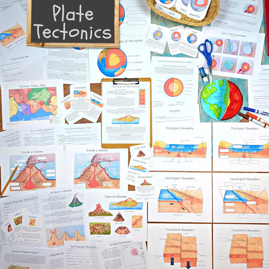 Plate Tectonics Unit: complete collection of classroom materials, earth science lesson plan, science unit study, homeschool geology
