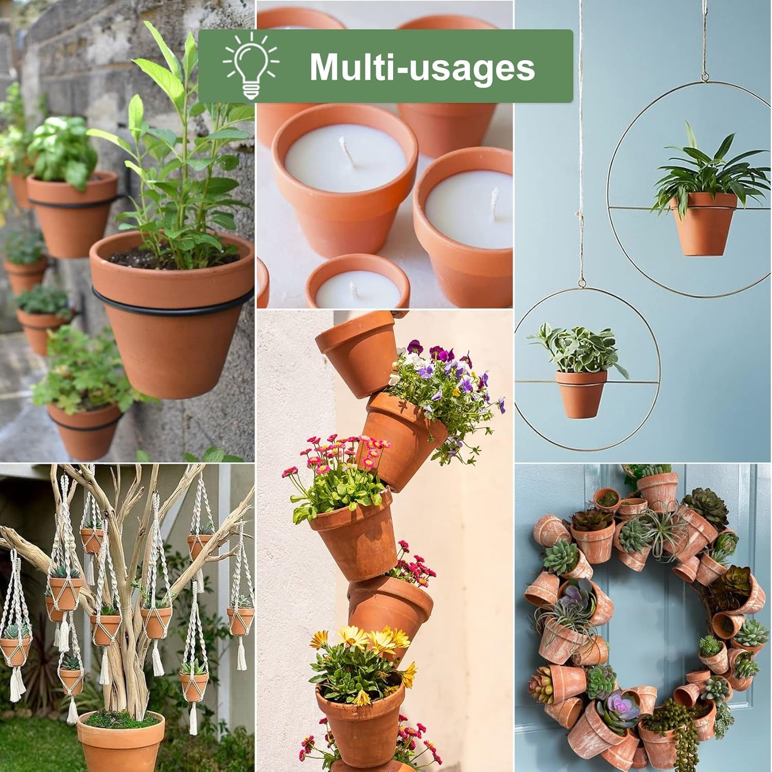 4 Inch Terracotta Pot with Saucer - 6 Pack Small Clay Plant Pots with Drainage Holes, Flower Pots with Tray, Terra Cotta Pots for Indoor Outdoor Plants, Crafts, Wedding Favor