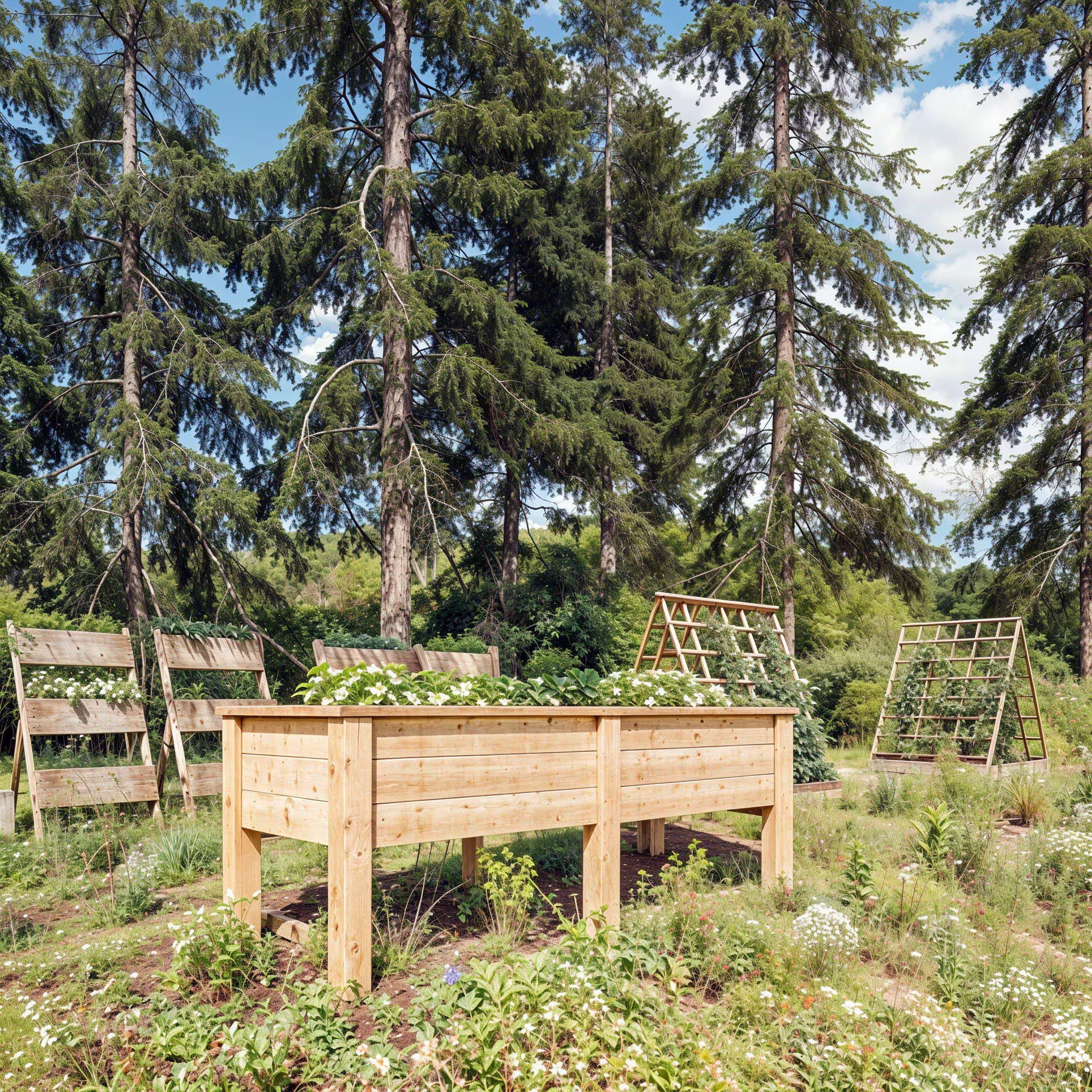 Raised Garden Bed Plans - Cedar Planter Box - DIY Cedar Elevated Planter - Raised Bed Plans - PDF for Vegetables, Herbs, Flowers