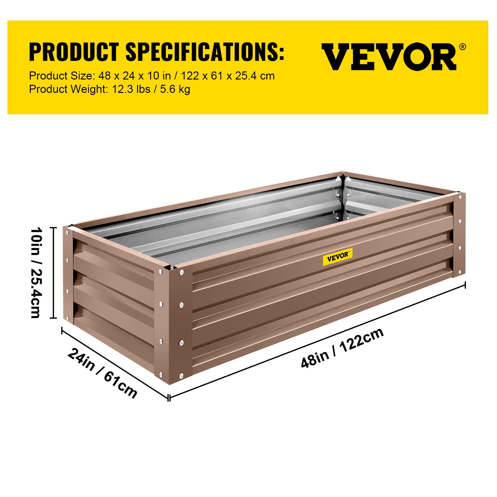 VEVOR Galvanized Raised Garden Bed Planter Box for Plant Flower Vegetable