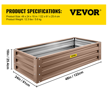 VEVOR Galvanized Raised Garden Bed Planter Box for Plant Flower Vegetable