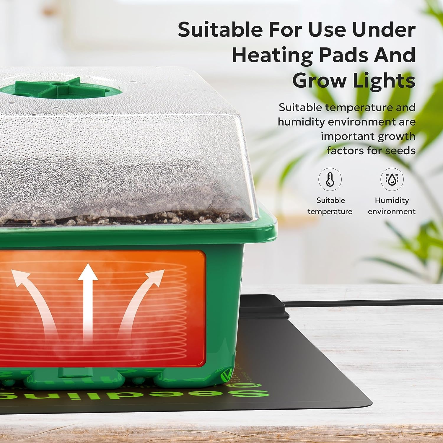 10 Packs Seed Starter Tray Seed Starter Kit with Humidity Dome (120 Cells Total Tray) Seed Starting Trays Plant Starter Kit and Base Mini Greenhouse Germination Kit for Seeds Growing Starting