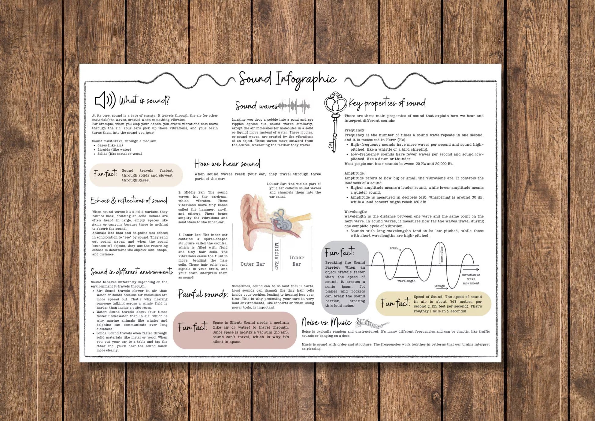 DIGITAL Science - Sound Infographic, homeschool poster