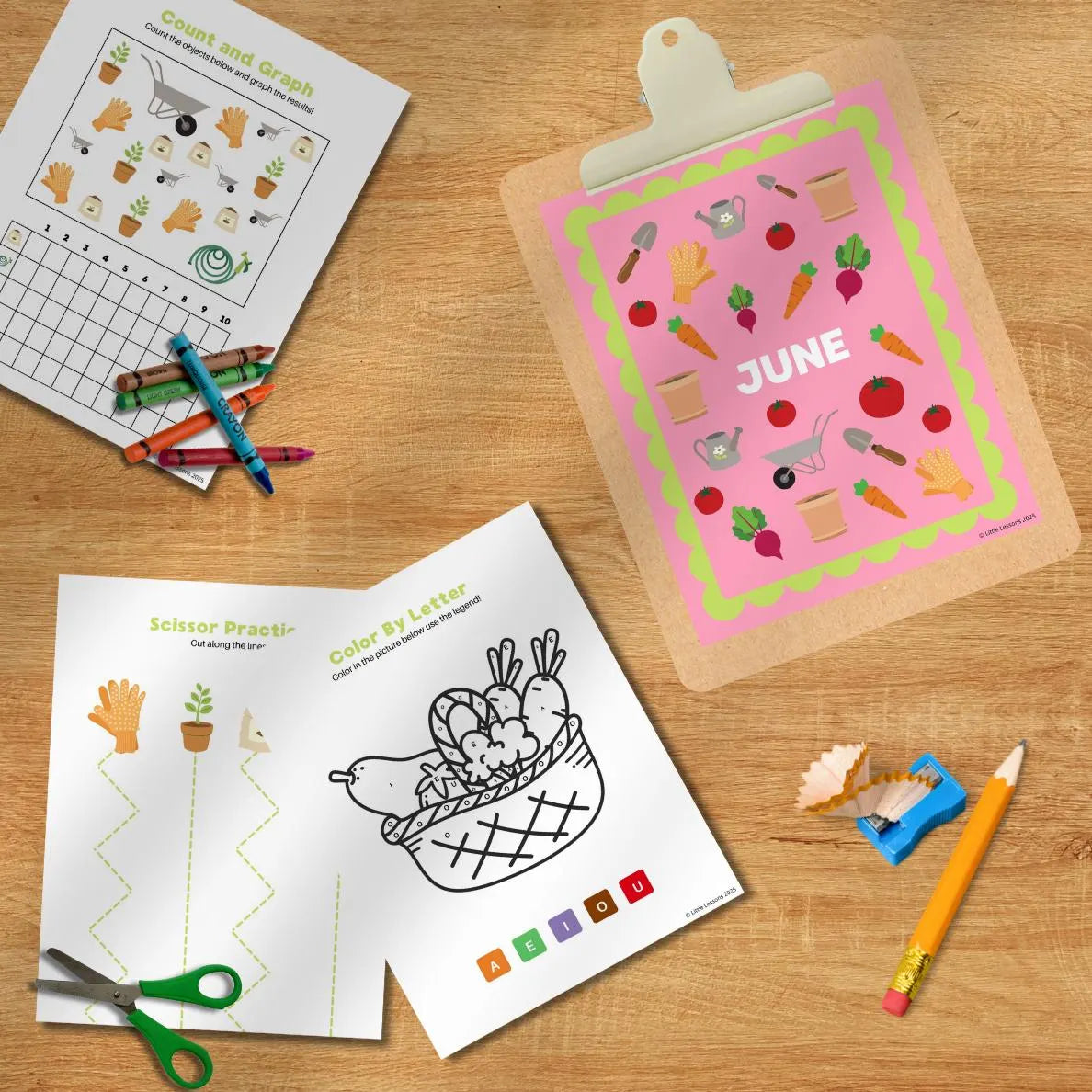June Study Unit Homeschool Morning Menu Printable Lessons Summer Study Unit Preschool Garden Unit Study for Kids Workbook