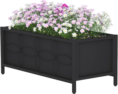 Sturdy Raised Garden Bed with Inner Fabric Liners for Vegetables Flower, Planter Box for Backyard Patio Balcony. Inner Size: 33.85x14.17x11 inch