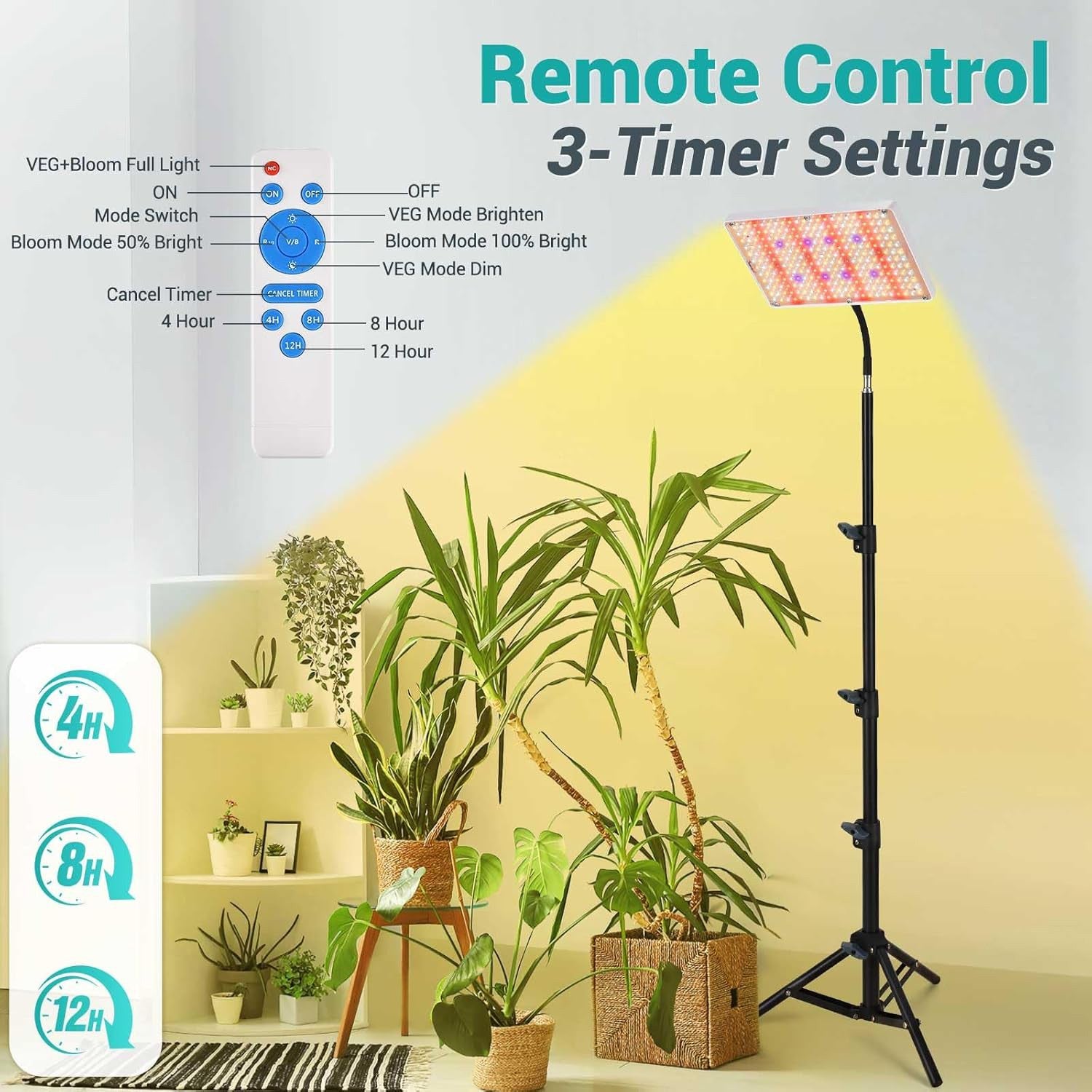Grow Lights for Indoor Plants Full Spectrum with Stand LED Standing Plant Lights
