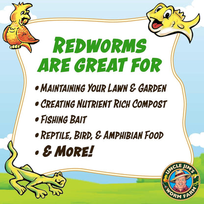 250 Count Red Wiggler Composting Worms Mix for Garden Soil or Fishing | Starter Pack of Compost Worms Improves Soil Structure and Quality for Healthier Gardens