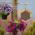 Mason Bee House Wax Coated Bee House, Bee Hotel for the Garden,Pollinator House Waterproof, Natural Handmade Wooden Mason Bee Hotel for Pollinating Bees Garden Supplies,Attracts Peaceful Bee