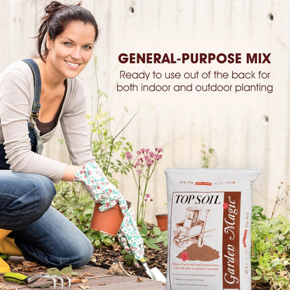 40 Pound Bag Garden Magic Organic Planting Potting Top Soil Blend Mix for Indoor and Outdoor Gardening and Landscapes, White