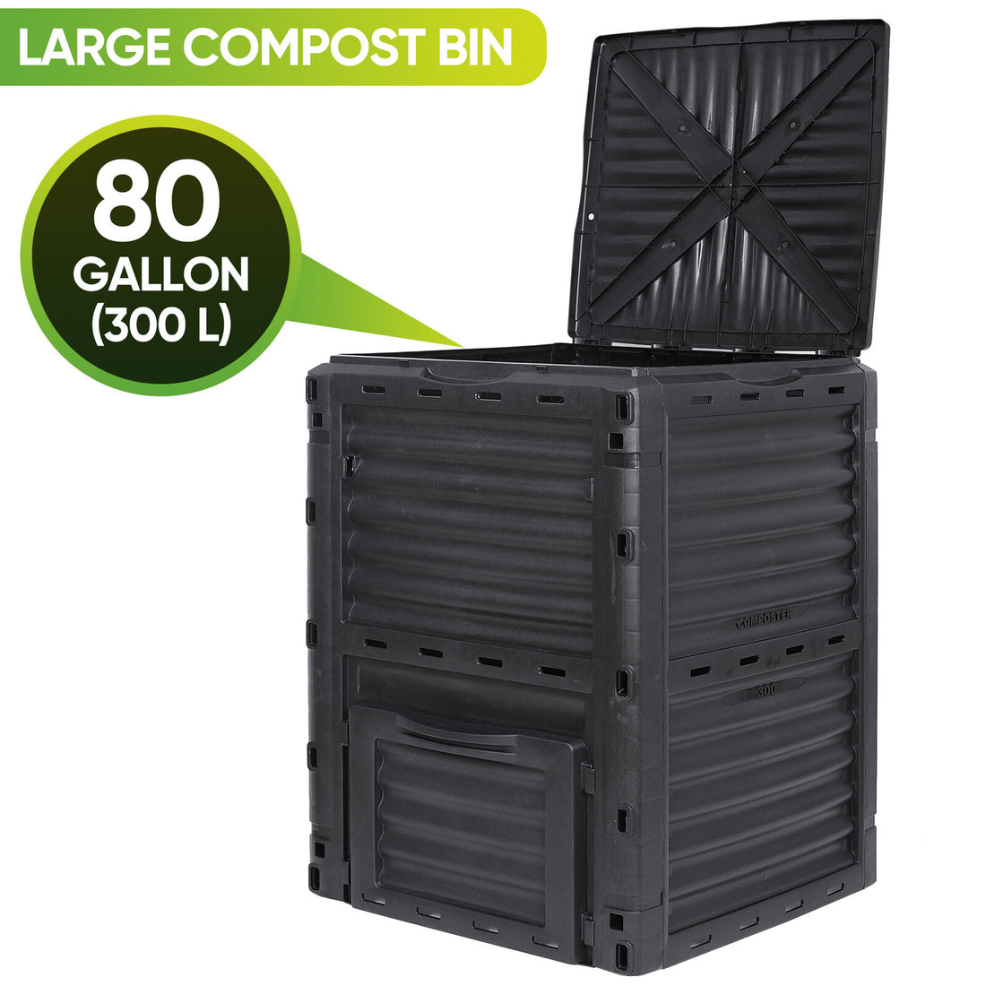 Large Garden Compost Bin 80 Gallon Outdoor Composter Bin from BPA Free Material