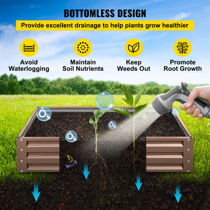 VEVOR Galvanized Raised Garden Bed Planter Box for Plant Flower Vegetable