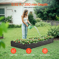 Metal Raised Garden Bed 8x4x1 ft Outdoor Galvanized Planter Box Dark Gray