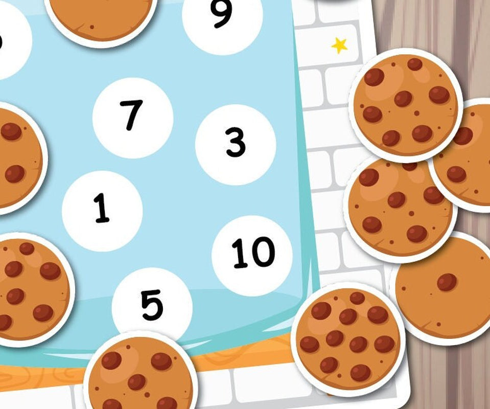 Cookie Jar Counting Activity, Matching Numbers 1-10 Count, Homeschool Learning, Pre-k Learning, Educational Resource.