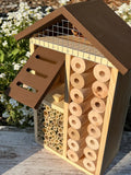 Sunny Pollinator Hotel: Native Bee House, Organic Gardening Gift