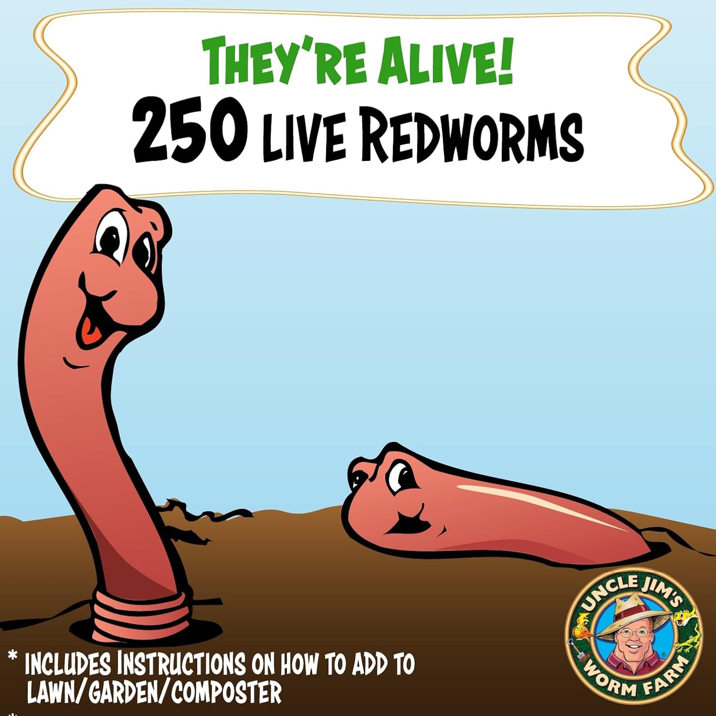 250 Count Red Wiggler Composting Worms Mix for Garden Soil or Fishing | Starter Pack of Compost Worms Improves Soil Structure and Quality for Healthier Gardens
