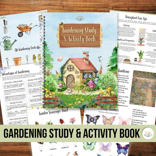 Gardening Activity Book Printable for Kids Garden Study Nature Unit Early Learning 115 Pages Science Literacy Math