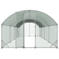 Uimoso Large Metal Walk-in Chicken Coop with Dome Roof, 9x25x6.6 ft Poultry Run