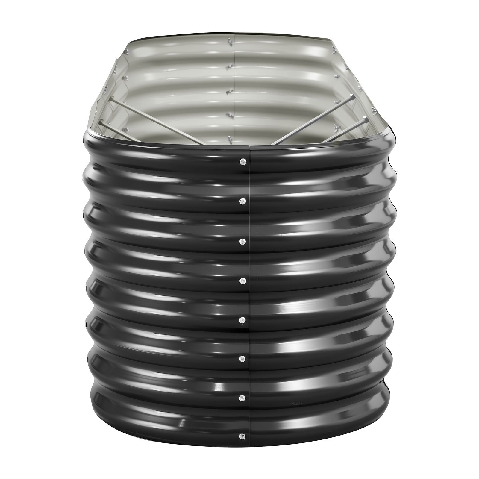 Uimoso Metal Raised Garden Bed Galvanized Planter Box 8x2x2 ft Dark Gray Outdoor