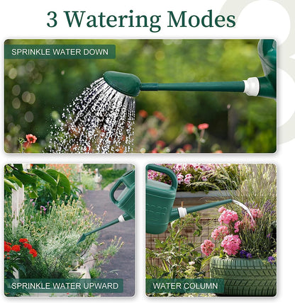 2 Gallon Watering Can for Outdoor Plants with Removable Long Spout and Stainless Steel Sprinkler Head, Large Plastic Watering Can for Garden Flowers Plants