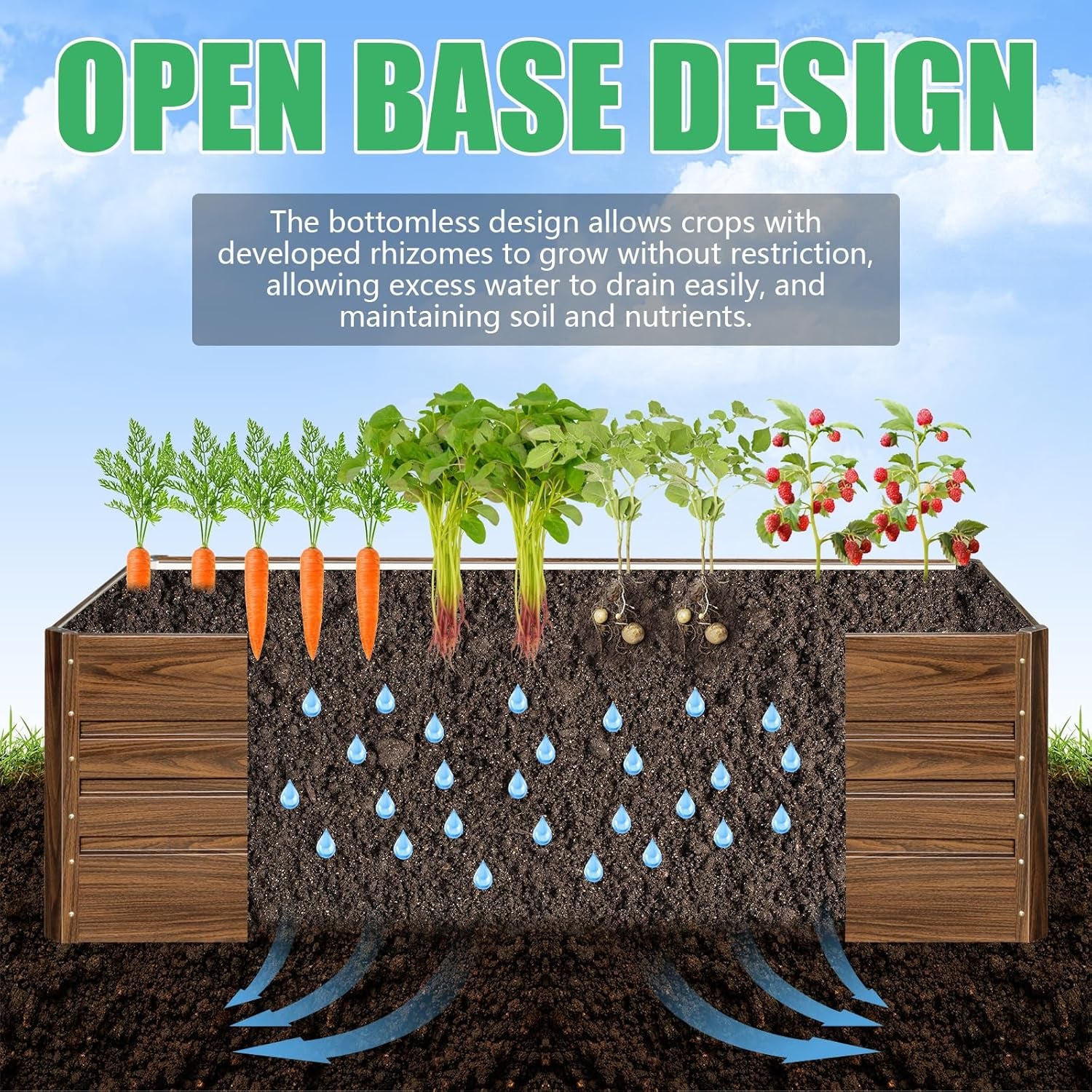 Galvanized Raised Garden Bed 8x4x2FT Outdoor Large Metal Planter Box Steel Kit for Planting Vegetables, Flowers
