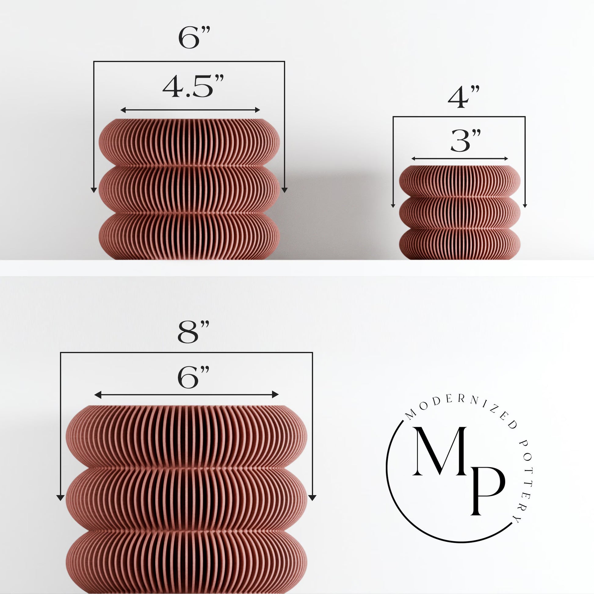 Wood BUBBLES Planter, 9 Color Options, Unique 3D Printed Plant Pot with Drainage & Saucer For Houseplants, Small to Large, 4 5 6 7 8 Inch