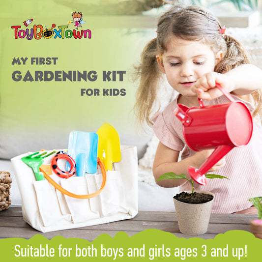 Kids Gardening Set, My First Gardening Kit- 27 Pieces STEM, Complete Toddler Gardening Kit with Plantable Seed Paper, Promotes Pretend Play