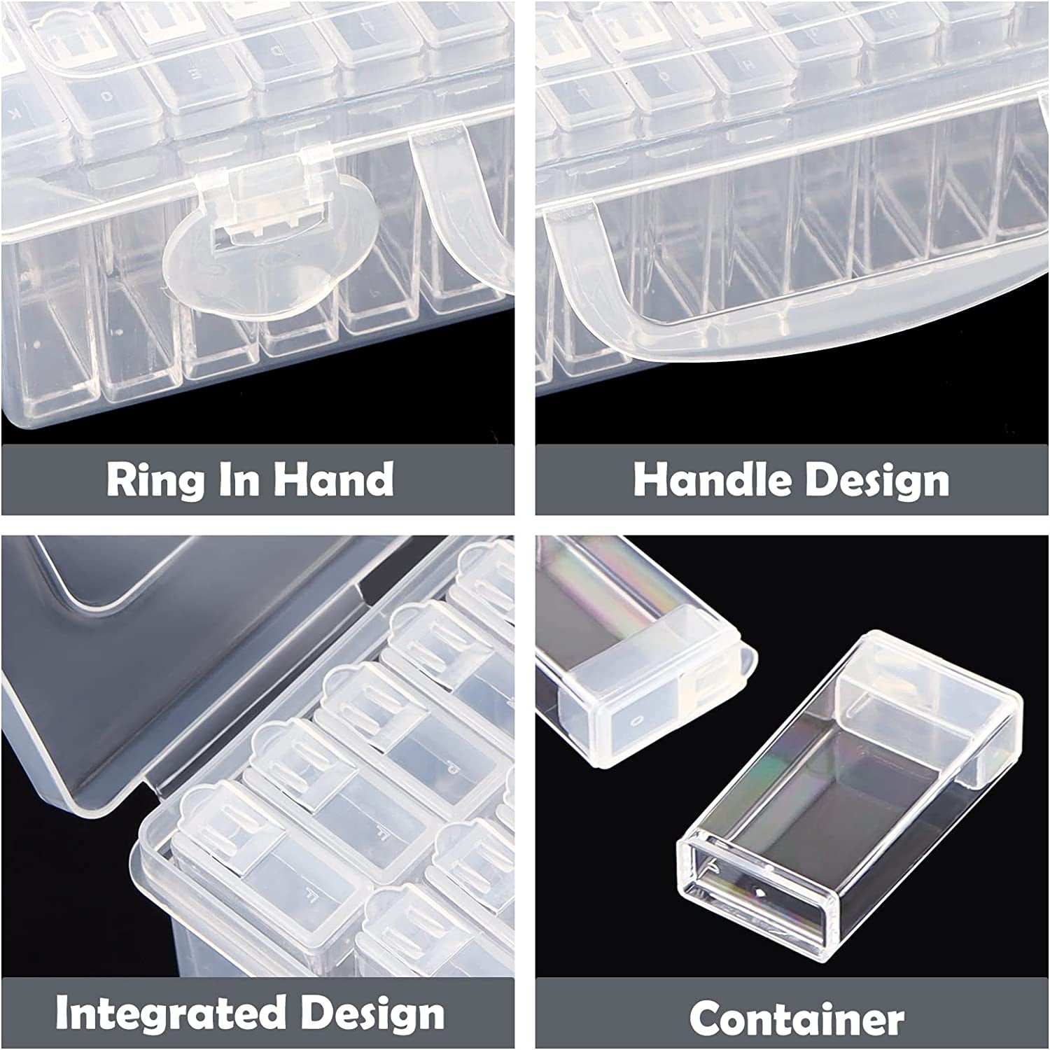 64-Slots Seed Storage Organizer Box with Label Stickers, Seed Storage Container for Flower Plants, Seeds & Bulbs, Flower, Vegetable, Clover and Basil Seeds, Gardening Supplies & Organizer