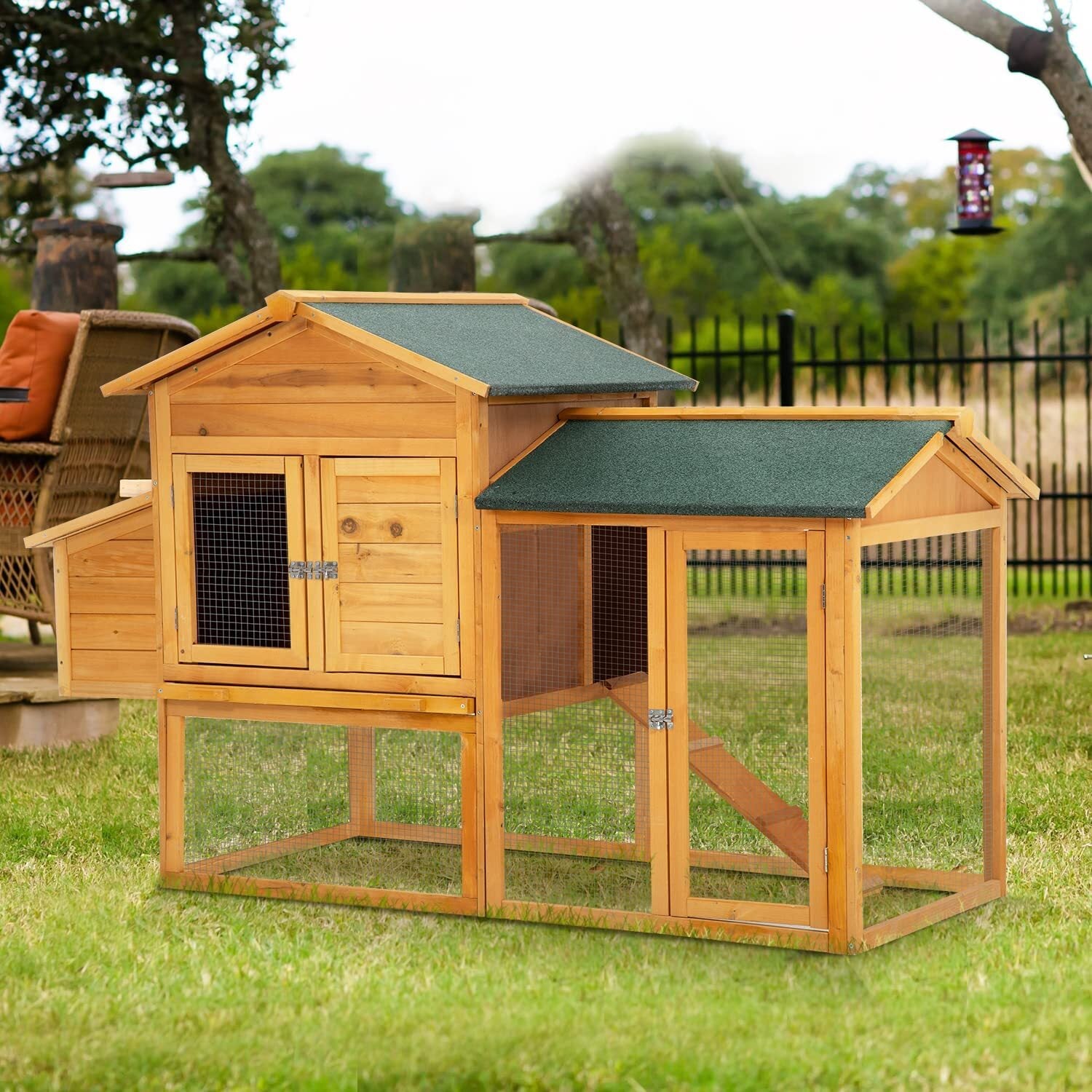 66 Inch Wood Chicken Coop Chicken House Indoor Outdoor Chicken Cage 2-4 Chickens