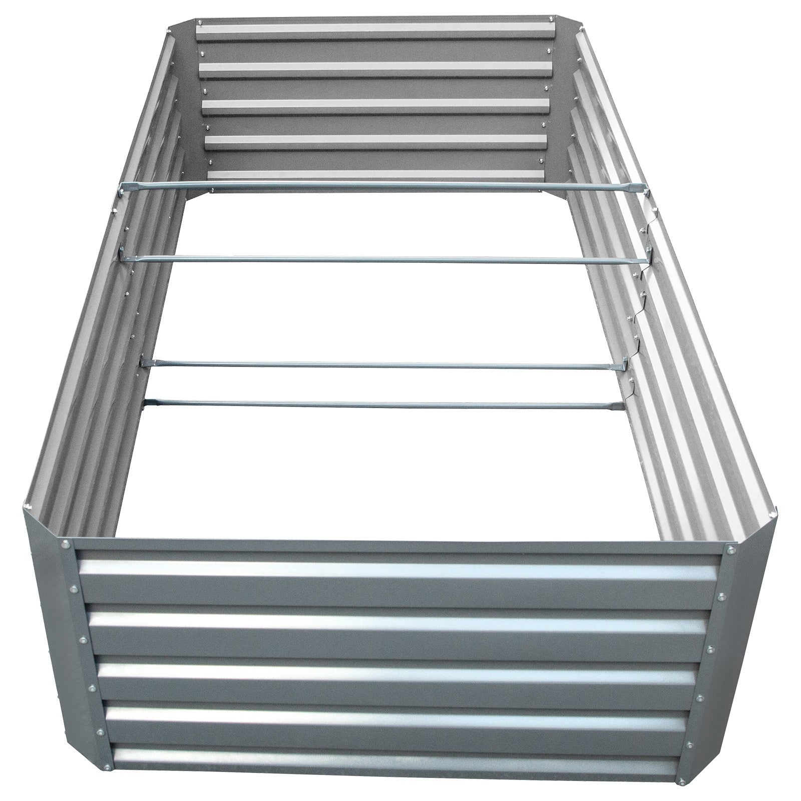 Galvanized Raised Garden Bed 80" x 40" x 19" Metal Planter Box Outdoor