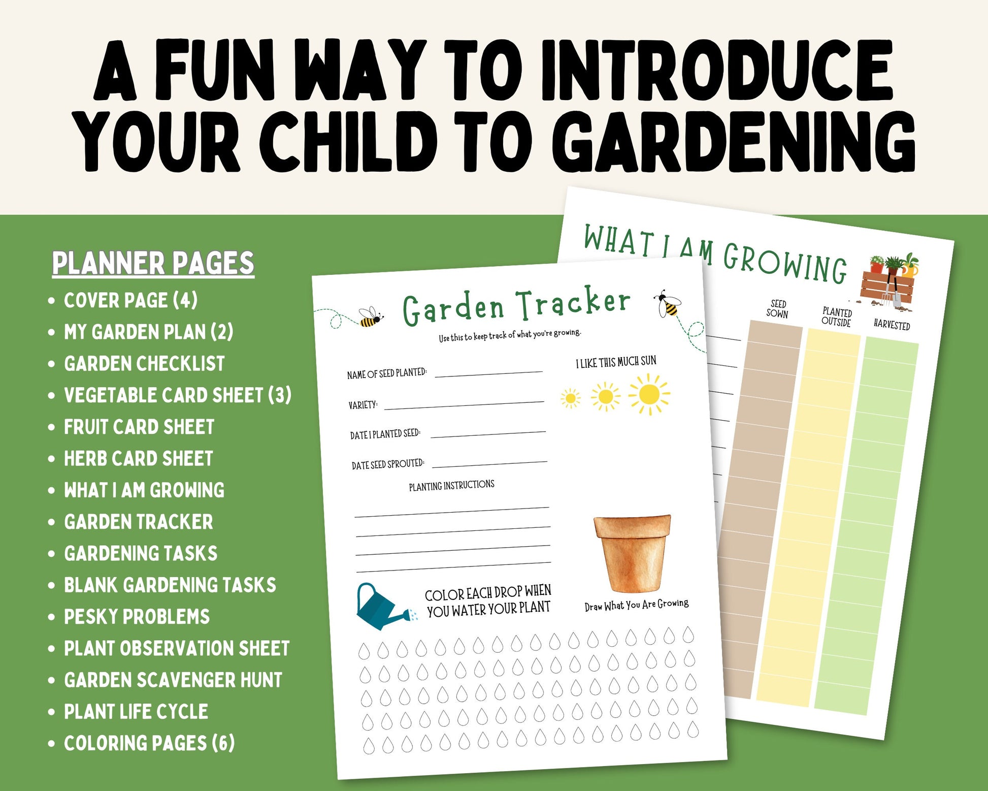 Garden Planner for Kids, Homeschool Gardening Curriculum, Garden Unit Study Plant Unit Study, Garden Worksheet, Garden Journal Printable PDF