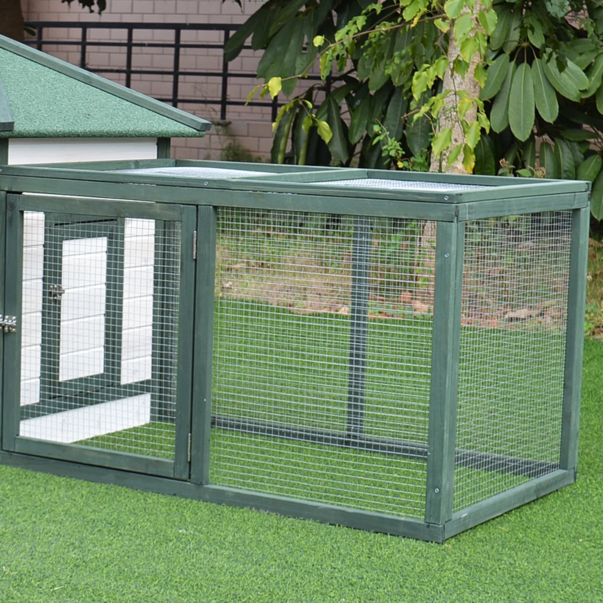 Chicken Coop Hen House /w Cottage Style, Green