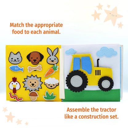 Felt Quiet Book: Farm Animals Montessori Activity Book